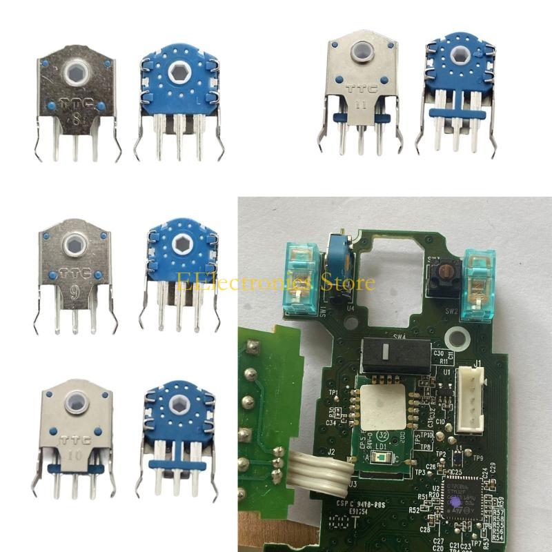 B03C 8мм 9мм 10мм 11мм Вращающиеся колесики-энкодеры для колеса прокрутки мыши PC, серебристые, для точного управления