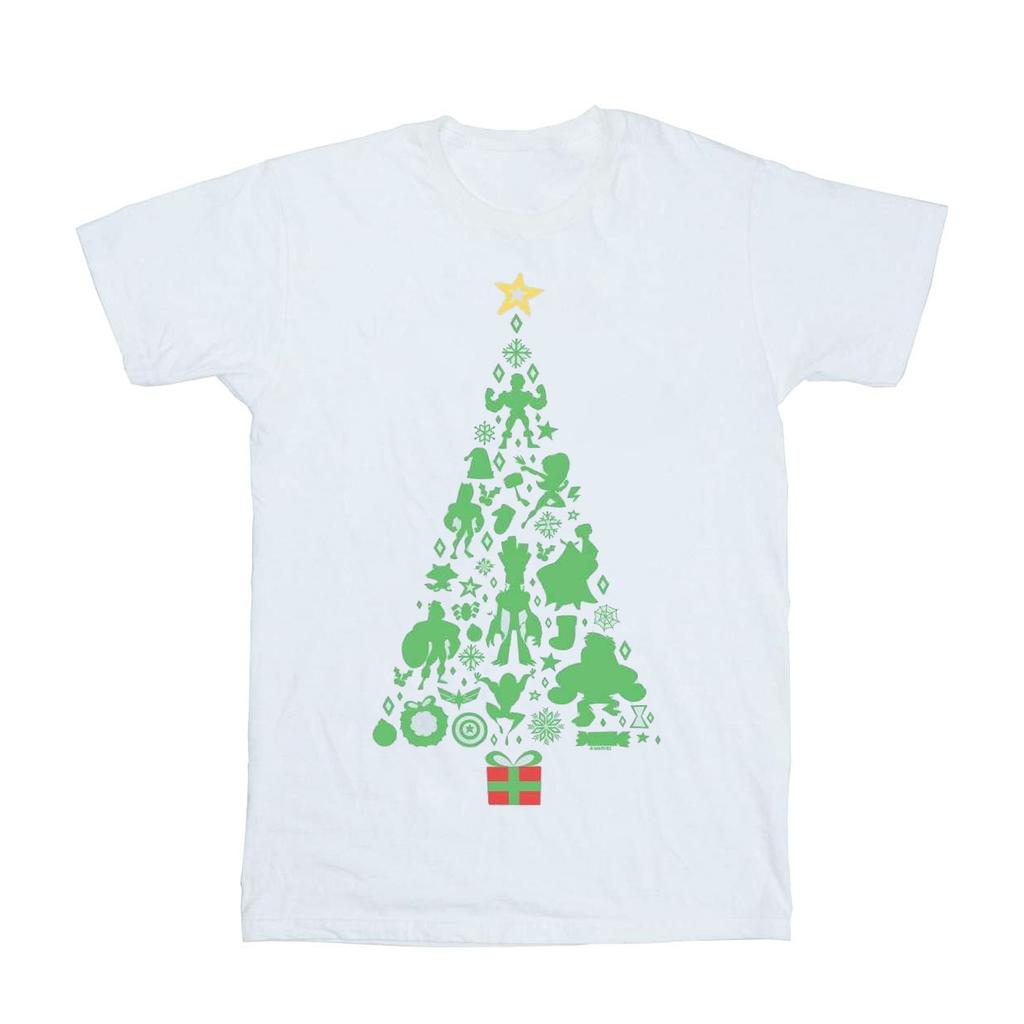 Marvel Mens Avengers Christmas Tree T-Shirt