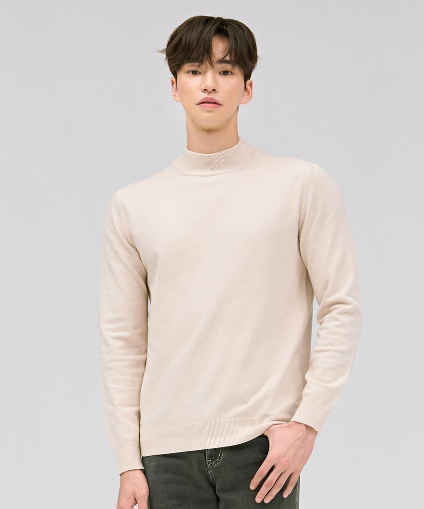 CHASECULT Men'S Essential Mock Neck Sweater - Beige