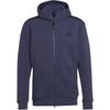 Solid Color Logo Applique Zip-Up Hooded Jacket Men Tops Blue HC5780