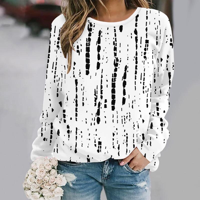 Autumn Fashion 3D Print Crew Neck Long Sleeve T-Shirt Casual Women Clothing Y2k Harajuku Female Clothing Plus Size Tops