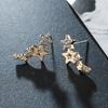 1 пара женских серег-гвоздиков в форме звезды, блестящие долговечные женские серьги со стразами, женские уши