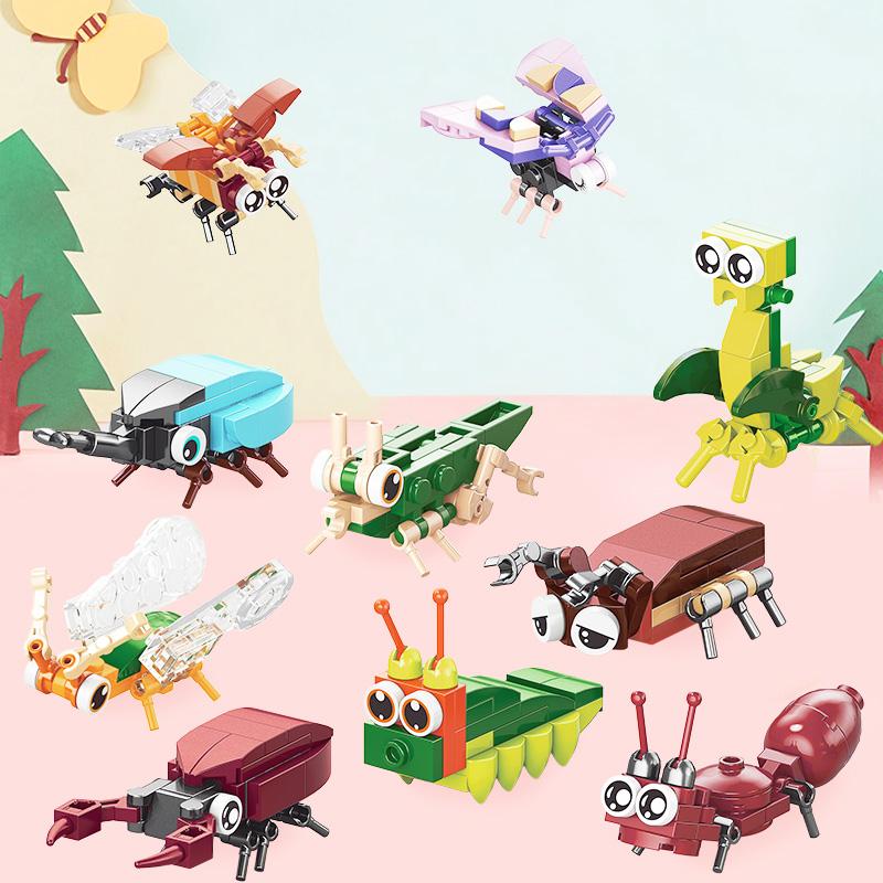 Micro Particle Building Blocks Cartoon Dolls Animal World Marine Animals Land Animals Children's Puzzle Assembly Toys