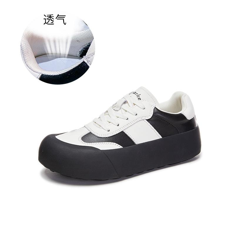 Кожаные маленькие белые туфли женские весна 2025 новые туфли на плоской подошве женские повседневные универсальные женские туфли платформа немецкие тренировочные туфли женские