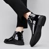 Мода Модный Стиль Челси Мужские Ботинки Кожаный Острый Носок Толстая Подошва Деловые Высококачественные Кожаные Туфли Удобные Уличные Ботильоны