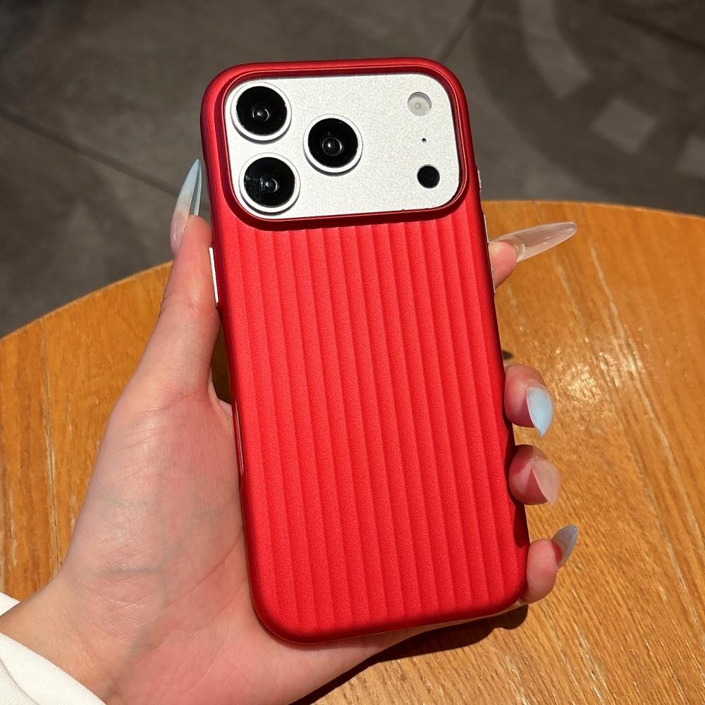 Luxury Phone Case For 17 Pro Max 16 15 14 Plus 13 12 11 Slim Matte Luggage Striped Textured Corrugated Shockproof Cover