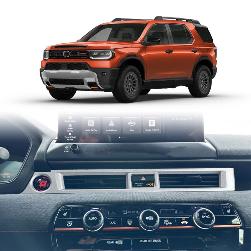 LHD For Honda passport 2025 2026 ABS Carbonfiber Interior Car Accessories Center Air conditions outlet frame AC Vent Cover Trim