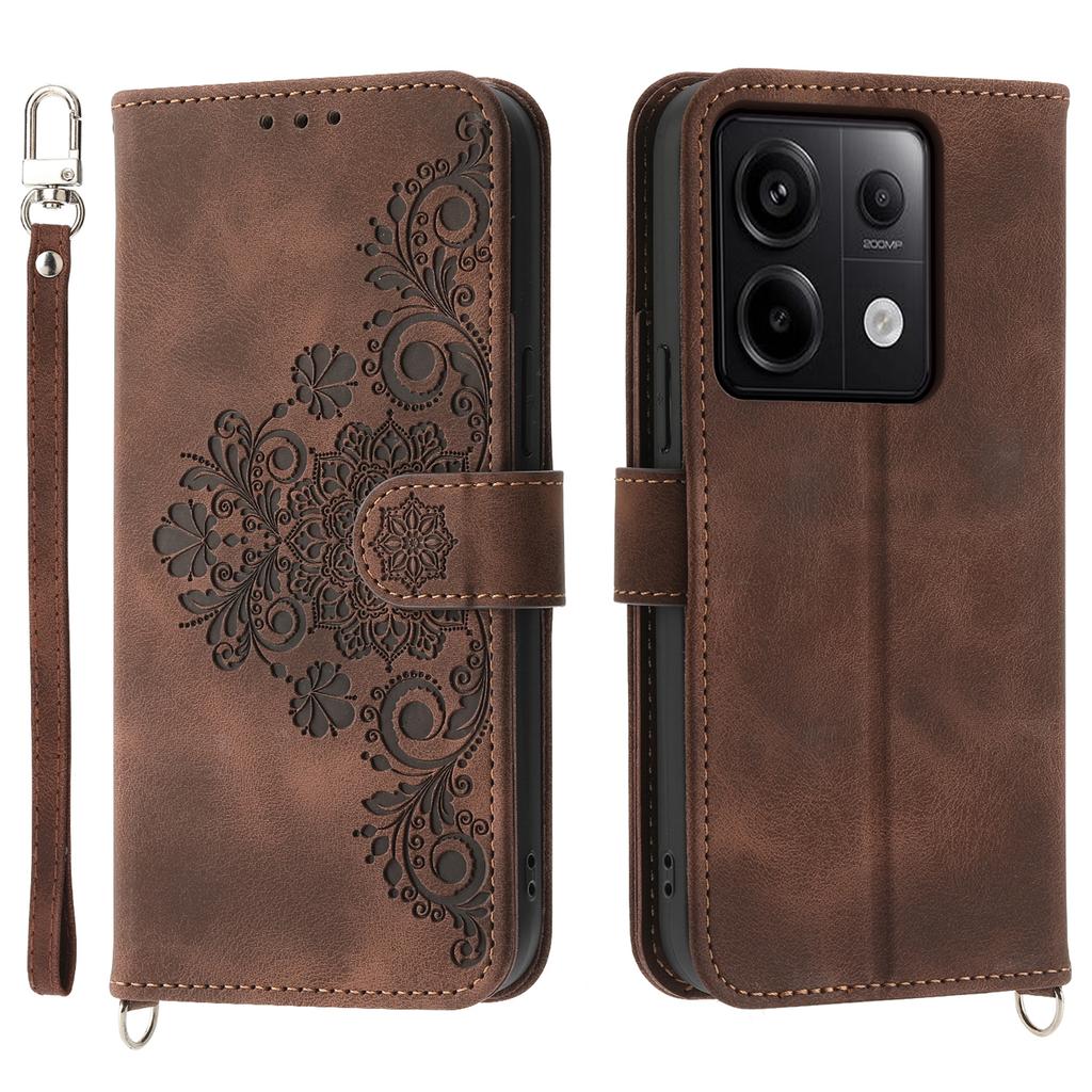 Чехол для Xiaomi Redmi Note 13 Pro 5G/Poco X6 5G с несколькими отделениями для карт, обложка из ПУ кожи с цветочным узором