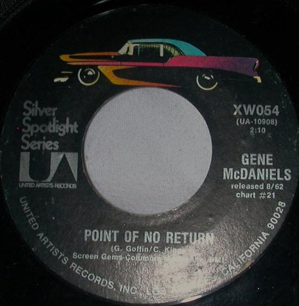 7-дюймовая пластинка EUGENE MCDANIELS Point Of No Return Chip Chip XW054 United Artists 1973 США Рок Б/у