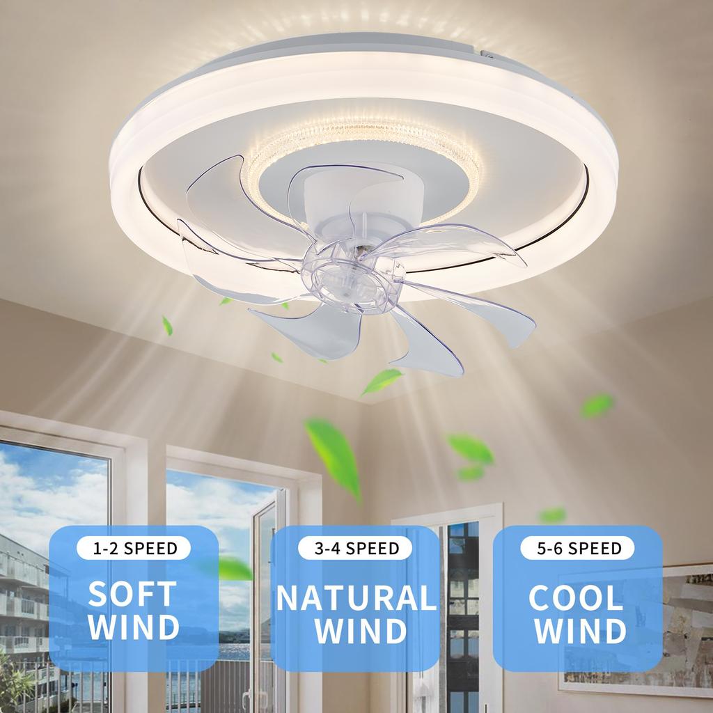 IRALAN Modern Ceiling Fan with Light Living Room Lights Decoration Home 360° Silent with Remote Control Ceiling Led Light Fan