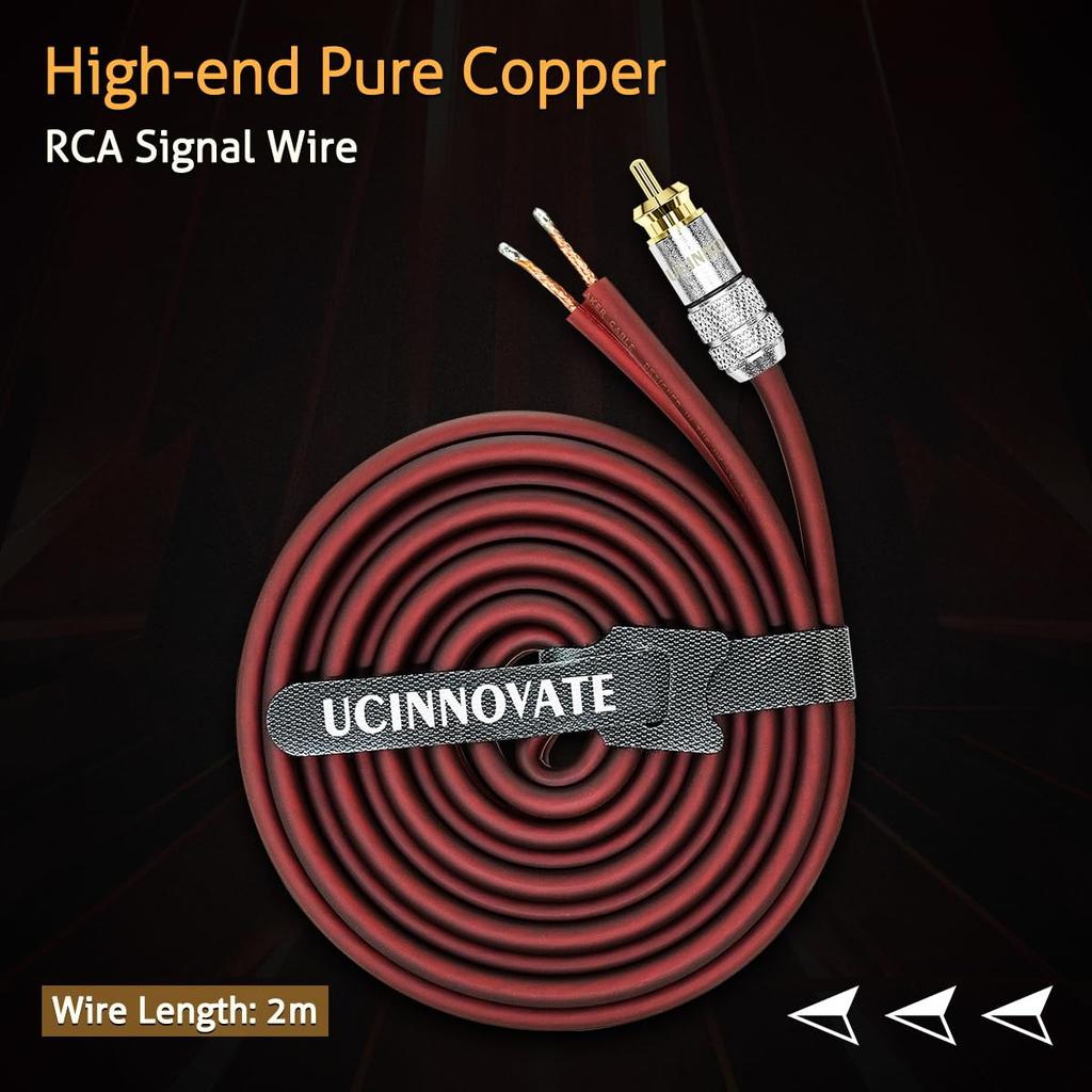 RCA на оголенный провод Динамик 1 упаковка OFC 14AWG RCA Jack Штекер Адаптер Разъем RCA Кабель на оголенный провод Конец Аудиокабель Кабель, 2 м / 6,56 фута