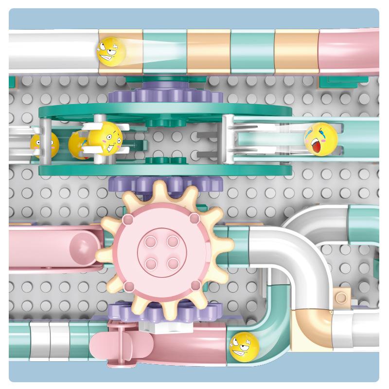 Пятизвездочный детский пазл-блок с крупным зерном, макарон, разноцветный шарик, горка, шестерня, колесо обозрения