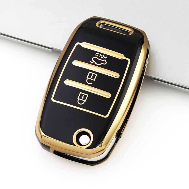 3 кнопки дистанционного держателя брелока для KIA Sid Rio Soul Sportage Ceed Sorento Cerato K2 K3 K4 K5 мягкий TPU складной чехол для автомобильного ключа