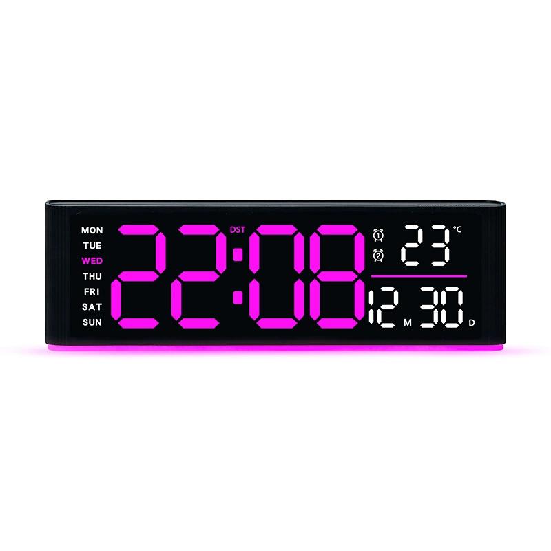 LED Digital Alarm Clock Ambient Light Table Clock Dual Alarms Temperature/Date/Week Display Brightness Control Electronic Clock2