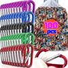 100pcs Colorful Carabiner Keychain Alluminum D-ring Buckle Spring Carabiner Snap Hook Clip Keychains Outdoor Camping Daily Use