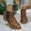 Осенние сексуальные ботильоны с леопардовым принтом, женские ботинки челси с острым носком и квадратным каблуком, женские высококачественные туфли на среднем каблуке, голые ботинки женские
