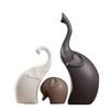 Latest Home Décor Elephant Family Matte Finish Ceramic Figures - (Set of 3 Piece, Matte Brown)