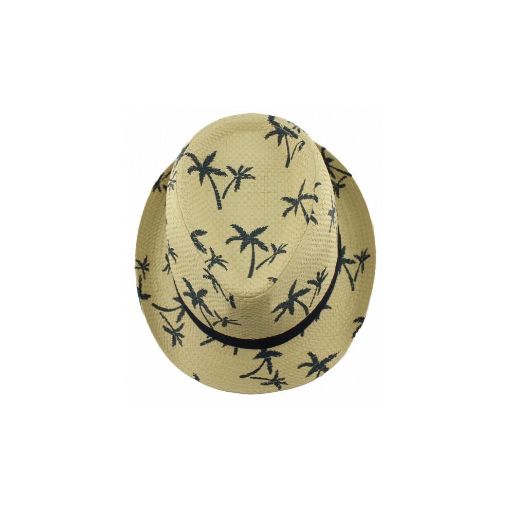 (Natural Palms, M) Tom Franks Mens Straw Trilby Sun Hat