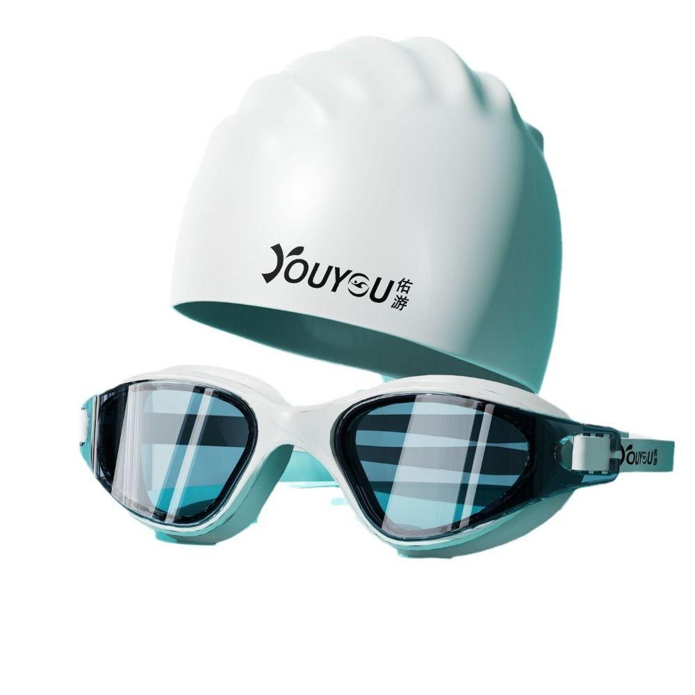 С Зажимом для Носа Набор Взрослых Очков для Плавания Защита от Запотевания Очки для Дайвинга Силиконовая Шапочка для Плавания Лето