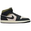 Мужские кроссовки Air Jordan 1 Mid Off Noir Medium Olive Черный Светло-орехово-коричневый HV4091-102