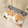 Коврик с рисунком сиба-ину для входной двери, шелковый коврик из ПВХ, нескользящий коврик для прихожей, песчаный коврик для удаления пыли