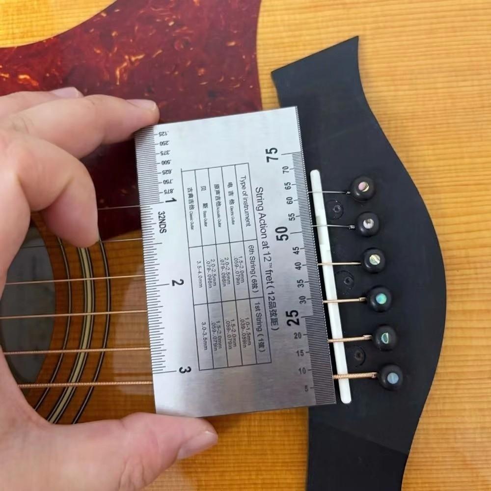 1PC String Ruler Stainless Steel Guitar Repair Tool Durable String Action Gauge Guitar Maintenance