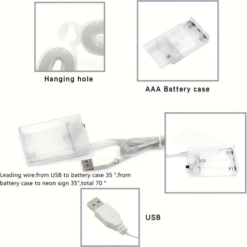 Светодиодная неоновая вывеска, USB/батарейки для бара, спальни, игровой комнаты, свадебной вечеринки, украшение стены, рождественский подарок