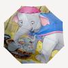 Dumbo Bath Themed Automatic Opening and Closing Umbrella, Brightly Colored 8-rib Portable Umbrella, Suitable for Men and Women, A Perfect Gift for Chr