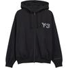 Y-3 Logo Zip Hoodie Black Unisex Tops JE9278