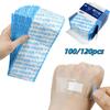 120Pcs Waterproof Wound Strips Curved Patches Invisible Waterproof Adhesive Bandages for Sports Bathing Protective First Aid