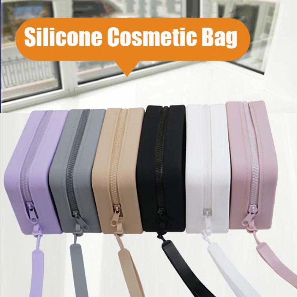 Прямоугольная силиконовая косметичка Morandi Color Сумка для мелких предметов Сумка для хранения гигиенических салфеток