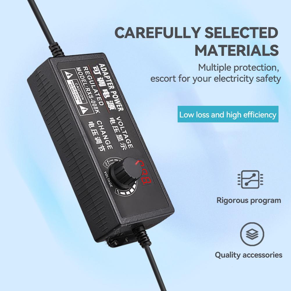 3 В - 12 В 24 В 36 В 2 А 3 А 5 А Регулируемый источник переменного тока Адаптер Высокого напряжения Трансформатор Разъем с DC Female Зажим типа «крокодил»