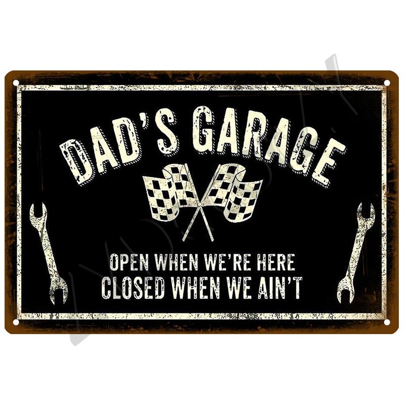 Гараж Металлическая Вывеска Дом Табличка Металлический Плакат Жестяная Вывеска Настенные Плакаты Винтаж Ретро Эстетика Декор Комнаты Настенное Искусство Украшения
