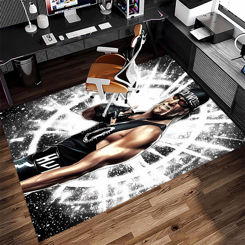 1pc Hulk Hogan1 Print Area Rug - Soft, Washable Non-Slip Indoor Mat for Office Chairs, Living Room, Home Office Decorative Rug