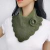 Solid Color Wavy Edge False Collar Crochet Flower Neck Warmer Fashion Women Knit Triangle Scarf