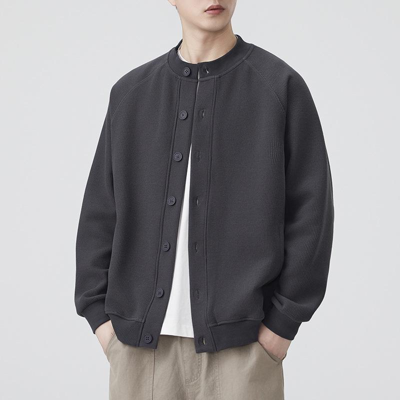 Аньян 2025 Осень Мужской Тяжелый Кардиган на Пуговицах: Трендовая, Свободная, Повседневная Куртка