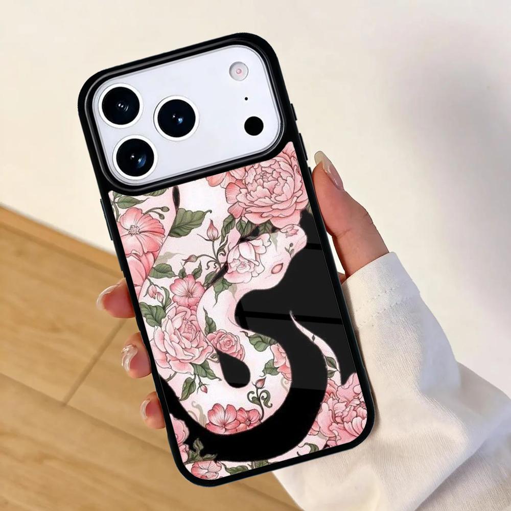 Snake Flower Phone Case For Apple iPhone 17 air 16 Pro Max 15 Pro Max 14 13 12 11 Mini Back Cover