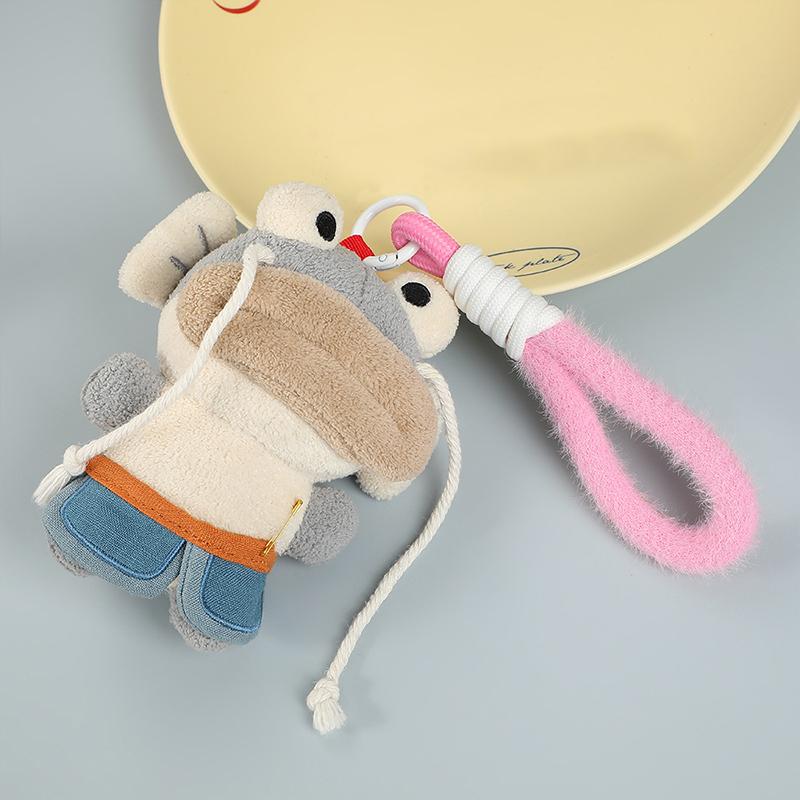 1 шт. плюшевый шнурок-сетка красный автомобильный брелок Ins стиль пушистый ручной шнурок чехол для телефона анти-потеряшка короткая школьная сумка портативный многоцветный