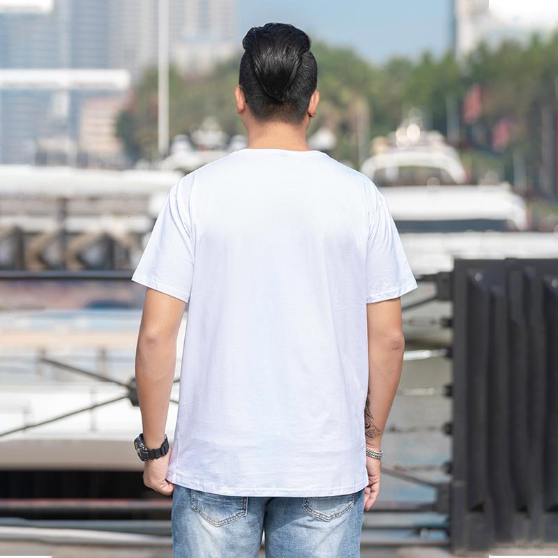 Мужская свободная футболка большого размера M-7XL 8XL Мужская однотонная футболка с круглым вырезом и короткими рукавами