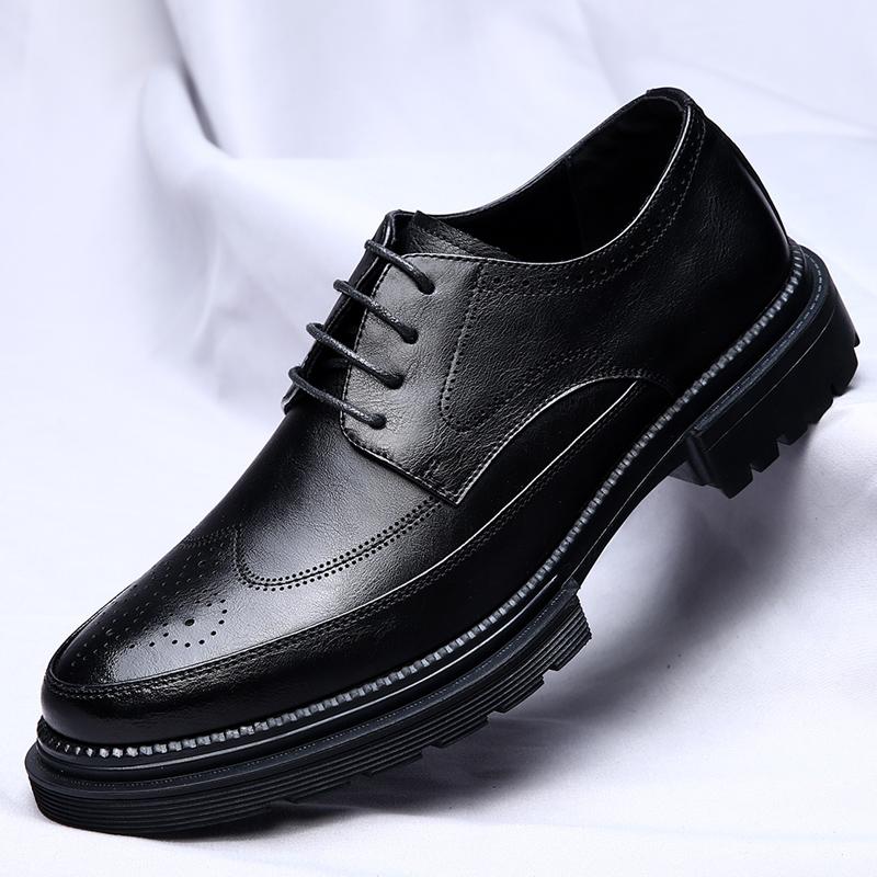 Классические мужские туфли из натуральной кожи в деловом стиле, модные резные мужские туфли на шнуровке, удобные свадебные туфли для банкета