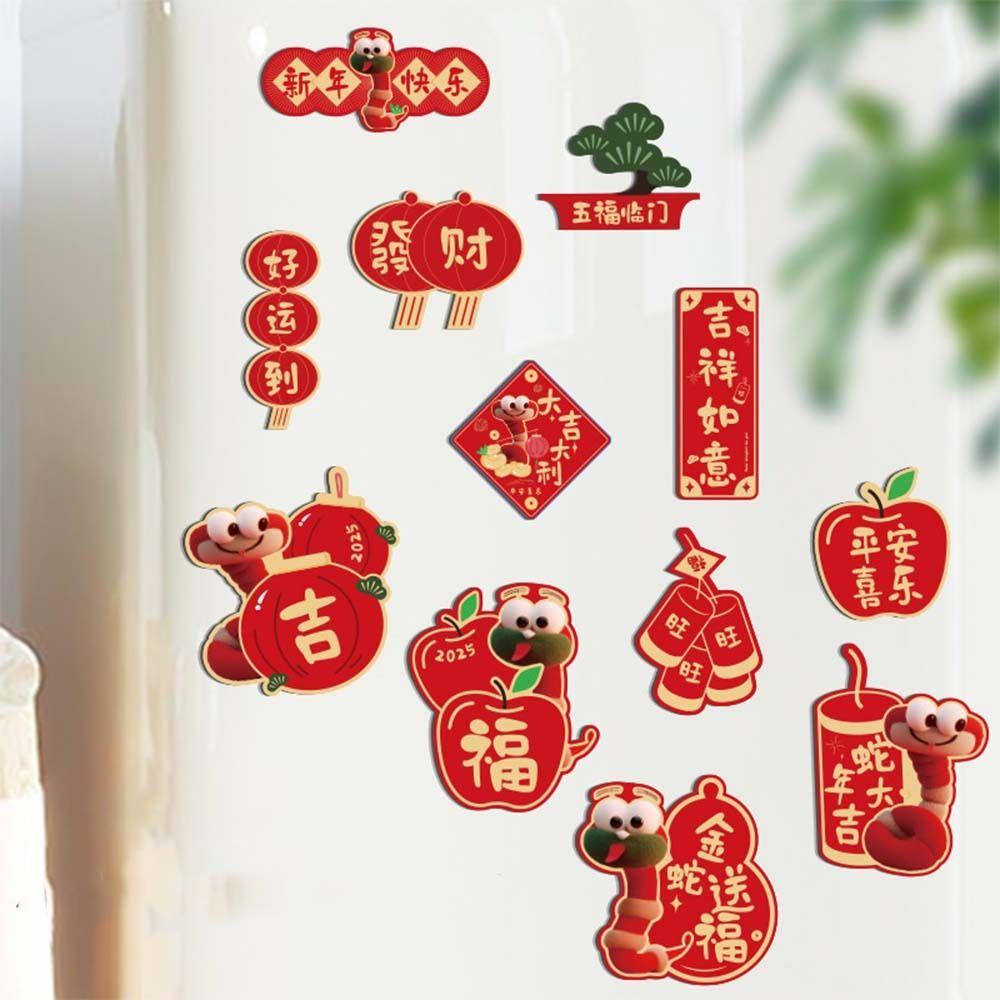 Chinese 2025 Snake Year Fridge Magnets Mini Spring Festival Supplies Home Living Room Decor