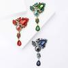 Creative Personality Alloy Rhinestone Water Drop Glass Brooch Fashion Women'S Clothing Corsage Jewelry Pin