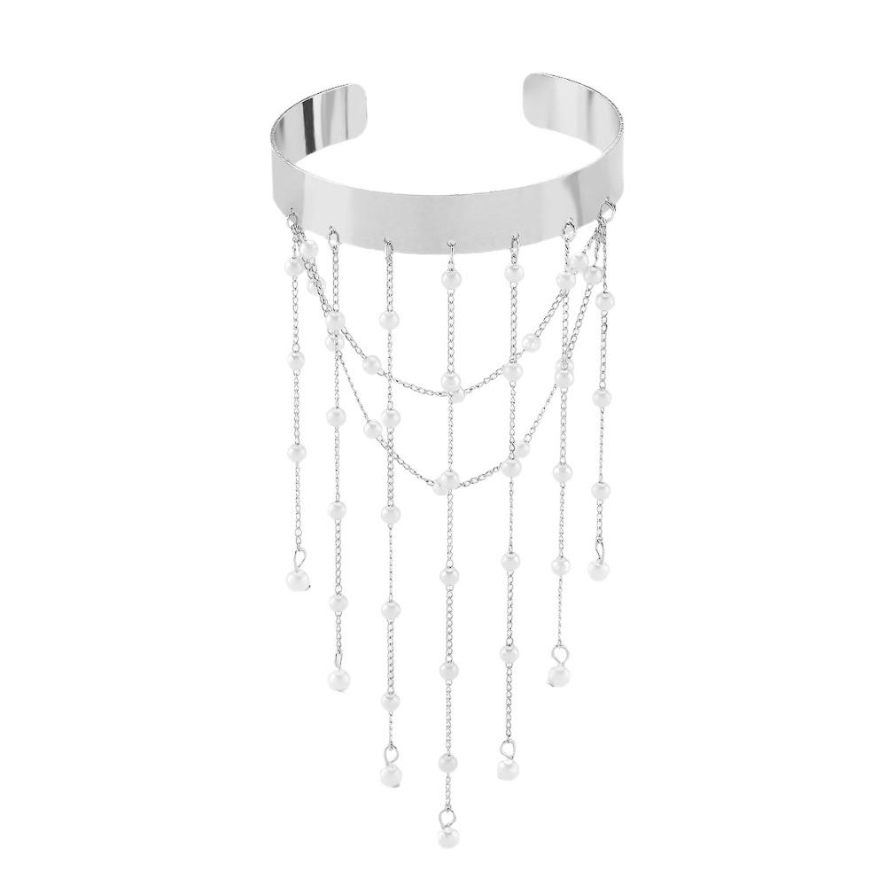 Жемчужные браслеты на предплечье Изысканный открытый браслет-манжета Нарукавник Нарукавная повязка Кисточка Цепочка на руку Вечеринка