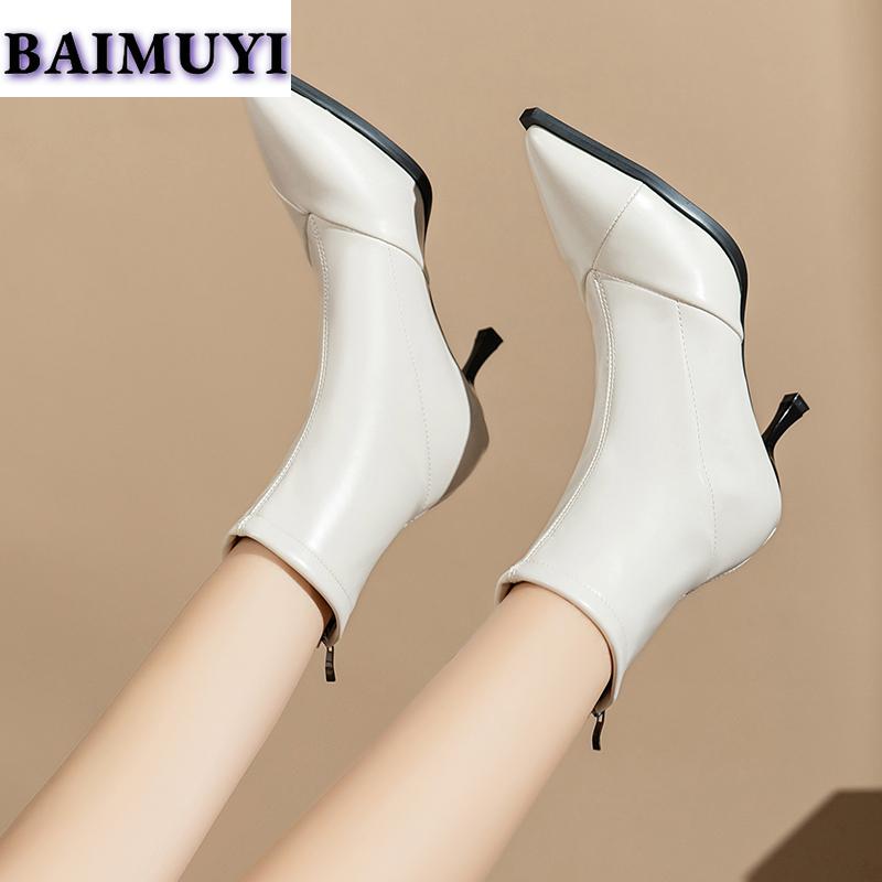 Сексуальные женские ботинки челси с острым носком на высоком каблуке, модная обувь на зиму 2025 года, новые элегантные зимние ботинки, туфли-лодочки для вечеринок на молнии Botas Mujer