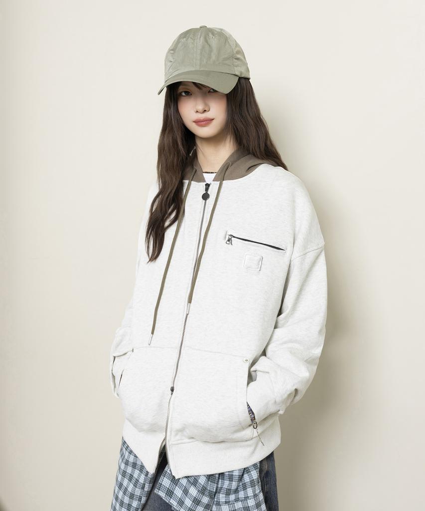 Толстовка с капюшоном Euggen 2-Way Detroit Zip-Up_Овсяный