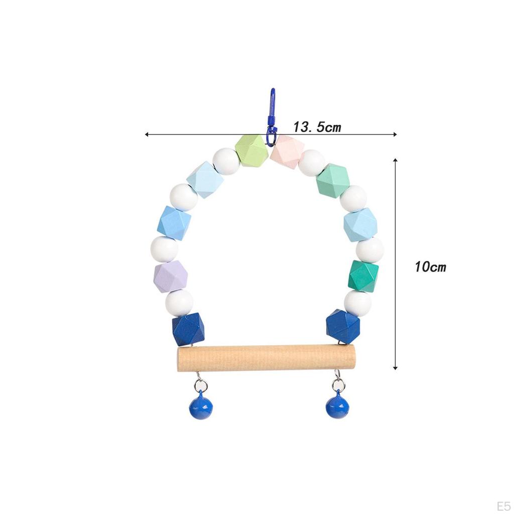 Bird Cage Perch Wooden Pet Swing Stand Parrot Hanging for Small Birds