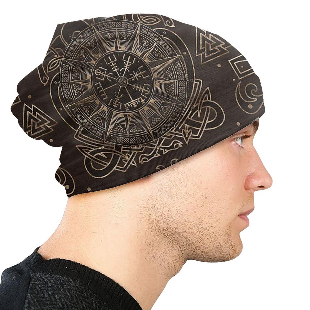 Модные тонкие шапки викингов Vegvisir Compass OrnaUnisext Bonnet Special Skullies Шапки Шапки