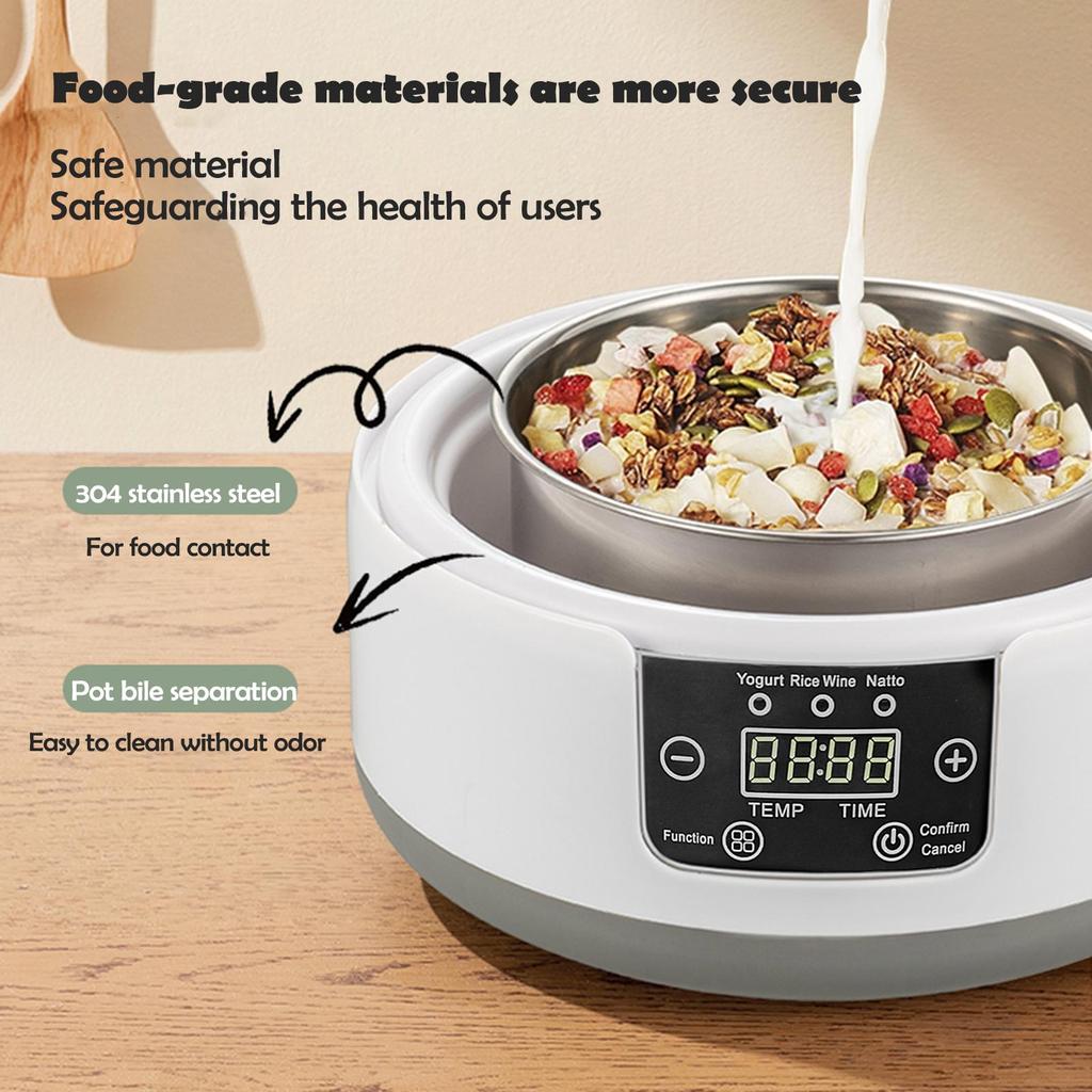 Electric Yogurt Maker Machine with Adjustable Temperature And Time Control 1.2L Multi-Function Yogurt Machine Automatic Yogurt Maker