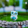 Mini Resin Animal Owl Figurines Micro Landscape Car Dashboard Home Desktop Ornaments