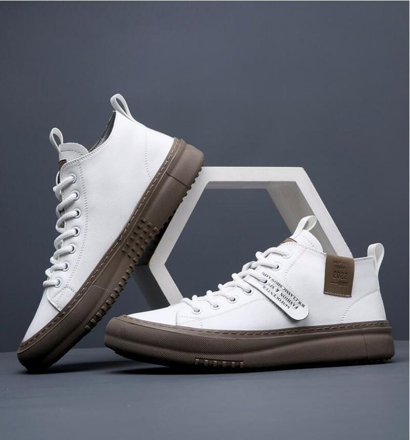 Мужские кожаные кроссовки, модельные туфли, дизайнерская мода, высокие кожаные туфли на платформе, повседневная обувь на плоской подошве, новинка весны и лета